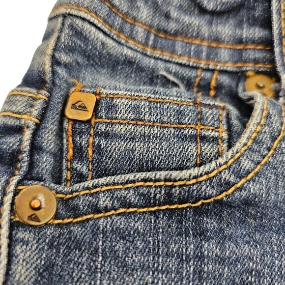Qucksilver Kids Jeans Adjustable Waist Distressed Med Wash Unisex Boys Girls 4 - Picture 5 of 11